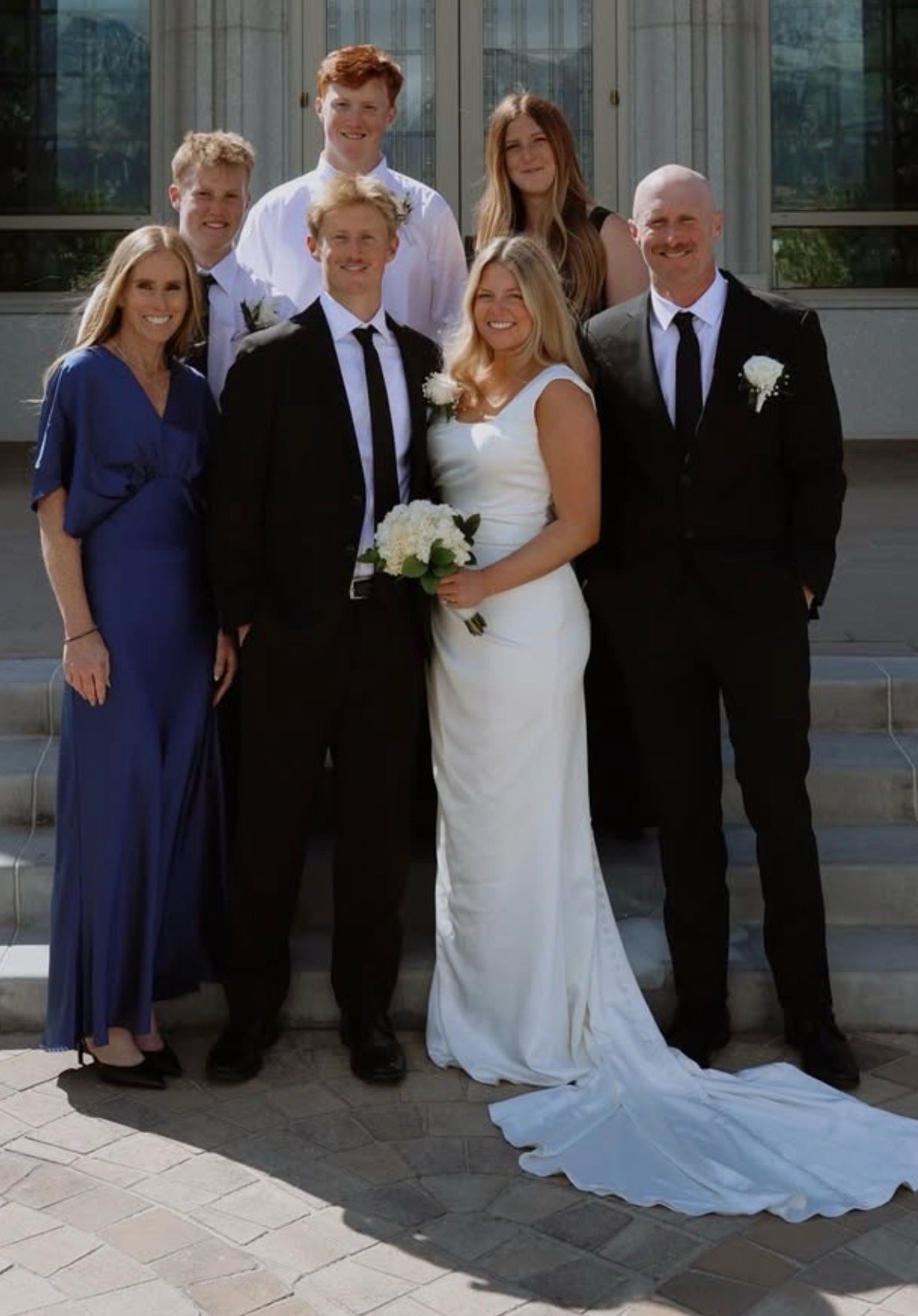 Robert Boydston with his wife and children at his oldest son's wedding, 2026